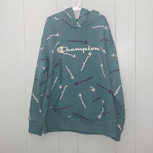 Champion Girl’s Aqua Blue Long Sleeve Winter Hoodie Sweatshirt Size Large NWT